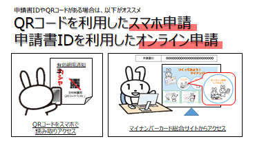 QRコードを利用したスマホ申請がおすすめです